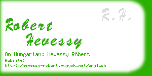 robert hevessy business card